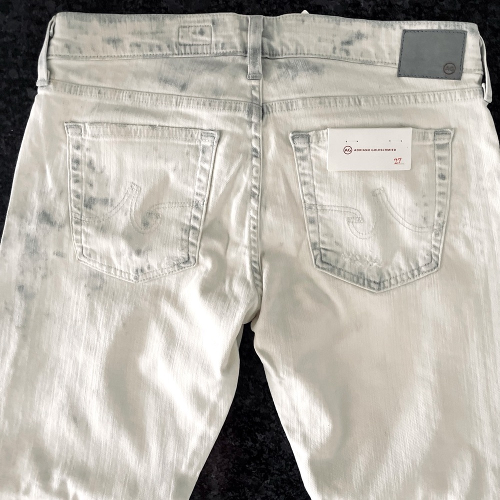 AG Adriano Goldschmied Nikki Cream & Gray Distressed Skinny Jeans - Picture 3 of 13